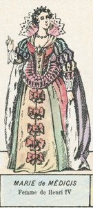 Marie de Medici, manželka Jindřicha IV. (barevná rytina) od French School