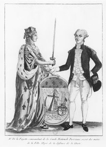 Marquis de La Fayette (litho) od French School
