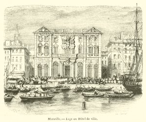 Marseille, radnice (rytina) od French School