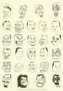 Japonské masky (rytina) od French School