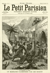 Masakr Arménů Kurdy v Turecku (rytina) od French School