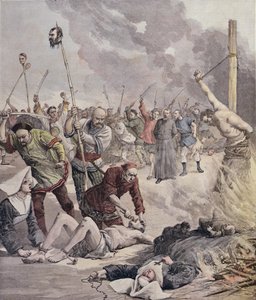 Masakry v Číně, z Le Petit Journal, 1891 od French School