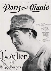 Maurice Chevalier, z filmu "Paris qui Chante", 30. března 1910 (litografie) od French School