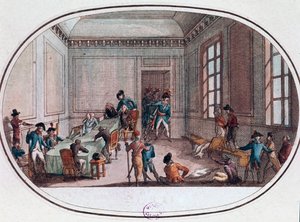 Maximilien de Robespierre zraněn v předsálí Comite de Salut Public od French School