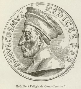 Medaile s podobiznou Cosma staršího (rytina) od French School