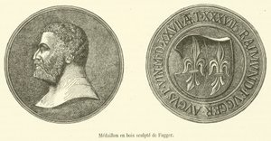 Fuggerův vyřezávaný dřevěný medailon (rytina) od French School