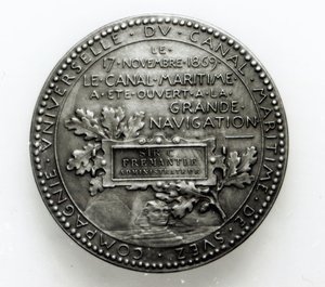 Medaile připomínající otevření Suezského průplavu 17. listopadu 1869 (kov) od French School