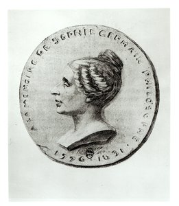 Medaile zobrazující Sophie Germain (1776-1831) od French School