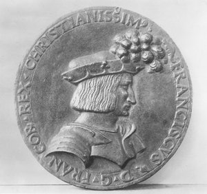 Medailon Františka I. Francie (bronz) od French School