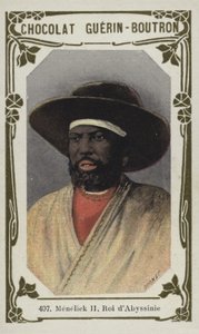 Menelick II, král Habeše (barevná fotografie) od French School