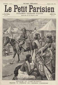 Menelik II, císař Etiopie, v táboře Adwa po porážce italské armády v první italsko-etiopské válce od French School
