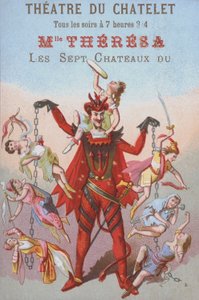 Mefistofeles visící muži a ženy v řetězech (barva litho) od French School
