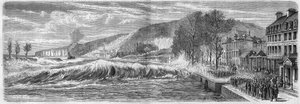 Meteorologický jev: účinek klisny na břeh Seiny do Villequier (Seine Maritime, 76), 9. března od French School
