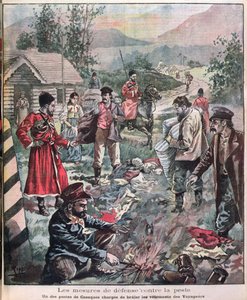 Metody prevence moru, z Le Petit Journal, 1898 od French School