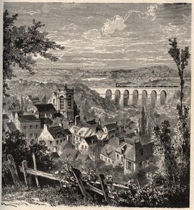Meudon - departement Hauts-de-Seine - rytina v “” PATRIE”” - POPIS PECTURESSE DE LA FRANCE EN 6 SVAZKŮ LUCIEN HUARD - konec 19. stol. od French School