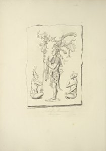 Mexický reliéf nalezený v Oaxace, ilustrace z „Pohledy na Kordillery a památníky domorodých národů Ameriky“ od Alexandra von Humboldta a Aime Bonpland od French School
