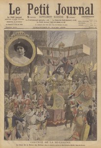 Půlnoční průvod v Paříži (barevná litografie) od French School