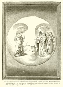 Miniatura, kterou namaloval Giulio Clovio ze šestnáctého století, převzatá z Dantesova ráje, od French School