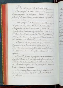 Zápis ze zasedání Akademie věd, 4. července 1789 (inkoust na papíře) od French School