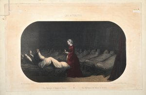 Slečna Nightingaleová v nemocnici ve Scutari, publikoval Jacomme et Dufat, Paříž, 1856 od French School