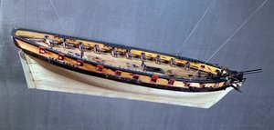 Model pirátské lodi, cca 1810 (dřevo a kov)