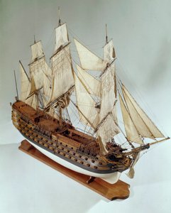 Model Royal Louis (Royal-Louis), fregata francouzského námořnictva. Paříž 18. století, Musee de la Marine od French School