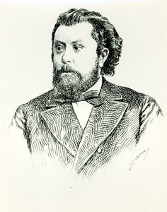 Modest Petrovich Moussorgsky (1835-81), ilustrace z LHistoire de la Musique en Russie od Alberta Soubiese, vydané v Paříži, 1898 od French School