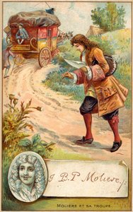 Moliere , francouzský dramatik (chromolitho) od French School