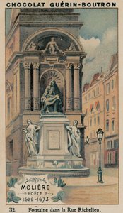 Moliere, básník, 1622-1673, fontána v Rue Richelieu od French School