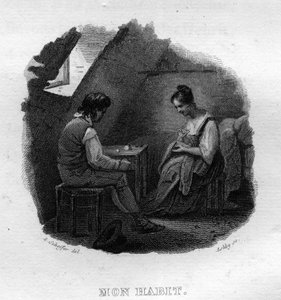 Mon habit Chanson de Beranger in „“ Oeuvres Completes““ (1834) od Pierra Jeana de Berangera (1780-1857), francouzského básníka a skladatele. od French School
