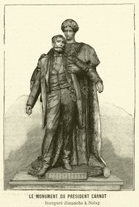 Památník zavražděného francouzského prezidenta Sadiho Carnota (rytina) od French School