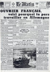 Ranní žurnál č. 21311 z 20. října 1942: The Sto - Povinná pracovní služba - Proč jít pracovat do Německa - od French School