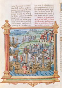 Ms.18 f.109v Edward IV z Anglie přistávající v Calais, z Memoires de Philippe de Commines od French School