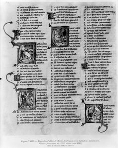 Ms.3142 fol.266 Bajky od Marie de France (fl.12. století), z antologie francouzských básní, c.1280-90 od French School