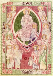 Ms 132 fol.2r Kristus s dvanácti menšími proroky, z Explanatio in Prophetas et Ecclesiasten od sv. Jeronýma, z opatství Citeaux od French School