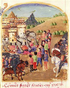 Ms 1335 fol. 217 The Elephants of War, z Vie d