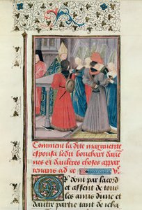 Ms 149 t.3 fol.149 Sňatek Markéty Konstantinopolské s Bouchardem dAvesnes v roce 1212 od French School