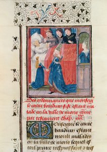 Ms 149 t.3 fol.163 Konečná nemoc hraběte Baldwina V. z Hainaultu od French School