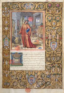paní 1581 f. 001 Flavius Josephus ve své studii, ilustrace k Prologu starověkých Židů (Antiquitates Judaicae) od Flavia Josepha, kolem roku 1503 od French School