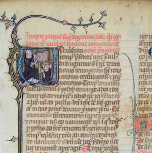 Ms 1721 Fol.1 Dominikánský mnich přednáší dvěma dalším mnichům, z Legenda Sanctorum Aurea od Jacquese de Voragine. od French School