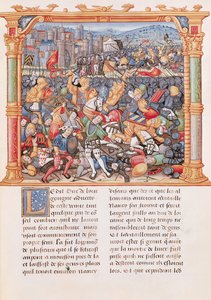 Ms 18 fol.150r Bitva u Nancy v roce 1477, z Memoires de Philippe de Commines od French School