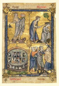 Ms 192 Miniatury z knihy "La Somme le Roi", iluminované Maitre Honorem a napsané Frere Laurentem, zpovědníkem francouzského krále Filipa III, asi 1279 (pergamen) od French School