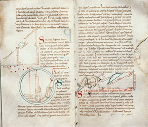 Ms 235 f.32 & 33 Geometry, od Traite dAstronomie od French School