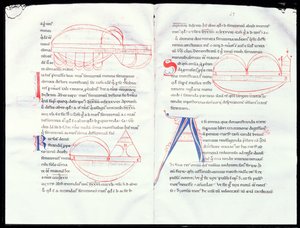 Ms 237 f.47-48 Hudební intervaly z Boetiuss Musical Treaty od French School