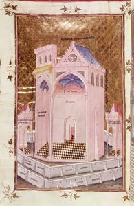 Ms 292 Tome 3 fol.214v Jeruzalémský chrám, z Postilles sur la Bible od Nicolase de Lyre od French School