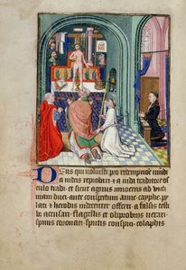 Ms 3-1954 fol.253v Mše sv. Řehoře z knihy hodin, vyrobená pro Phillipe Le Hardiho, vévodu z Burgundska od French School