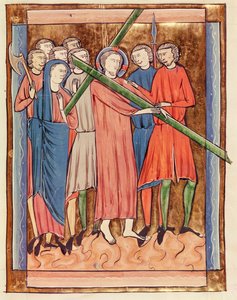 Ms 3016 fol. 16 Kristus nesoucí kříž, z Psautier a lUsage de Paris