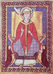 Ms 315 f.1v St. Gregory, from Extract from his Works od French School