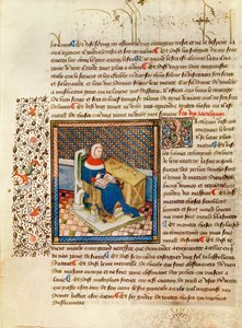 Ms 316 fol.3 Filozof u svého stolu, z Les Dits Moraux des Philosophes od French School