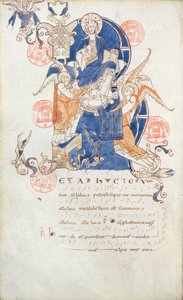 Ms 384 Christ in Glory, stránka z Antifonáře Saint-Denis od French School